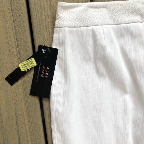 NWT Alex Marie White Wide Leg Pants Size 8 - Picture 3 of 10